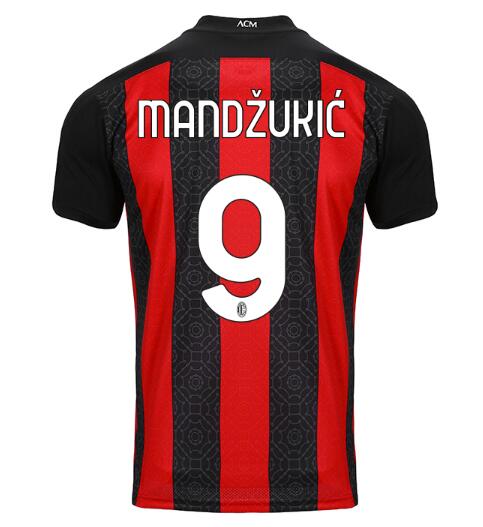 AC Milan Home Kit Soccer Jersey MANDŽUKIĆ #9 2020/21